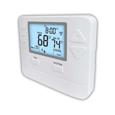 Riseem 2H/2C Heat Pump 7 Day Programmable Thermostat with Physical Dimensions 4.72" W X 3.85" H X 1.02" D