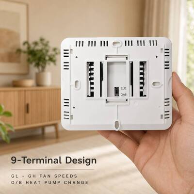 White LCD Display Batteries Operated Wall-mounted Electronic Room Heat Pump and PTAC Thermostat Non-programmable