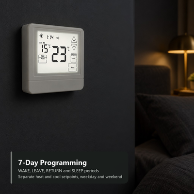 TUYA APP Smart Life Heat Pump Room Air Conditioning LCD Touch WIFI Home Smart Thermostat with Alexa Voice Control
