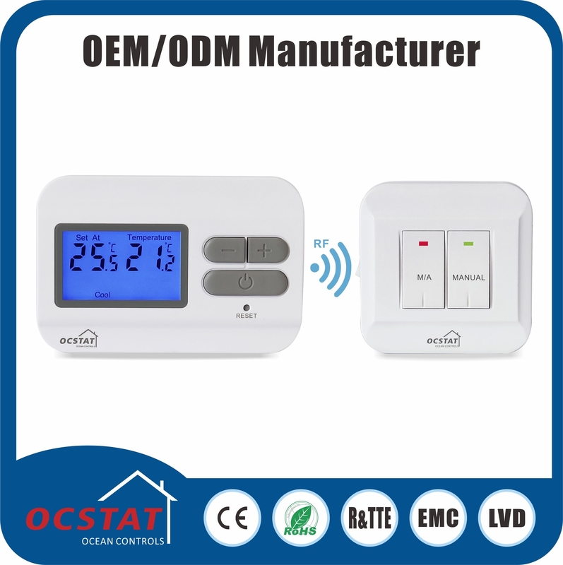 Digital HVAC RF Thermostat 868MHZ Radio Frequency Thermostat For Air Conditioning System