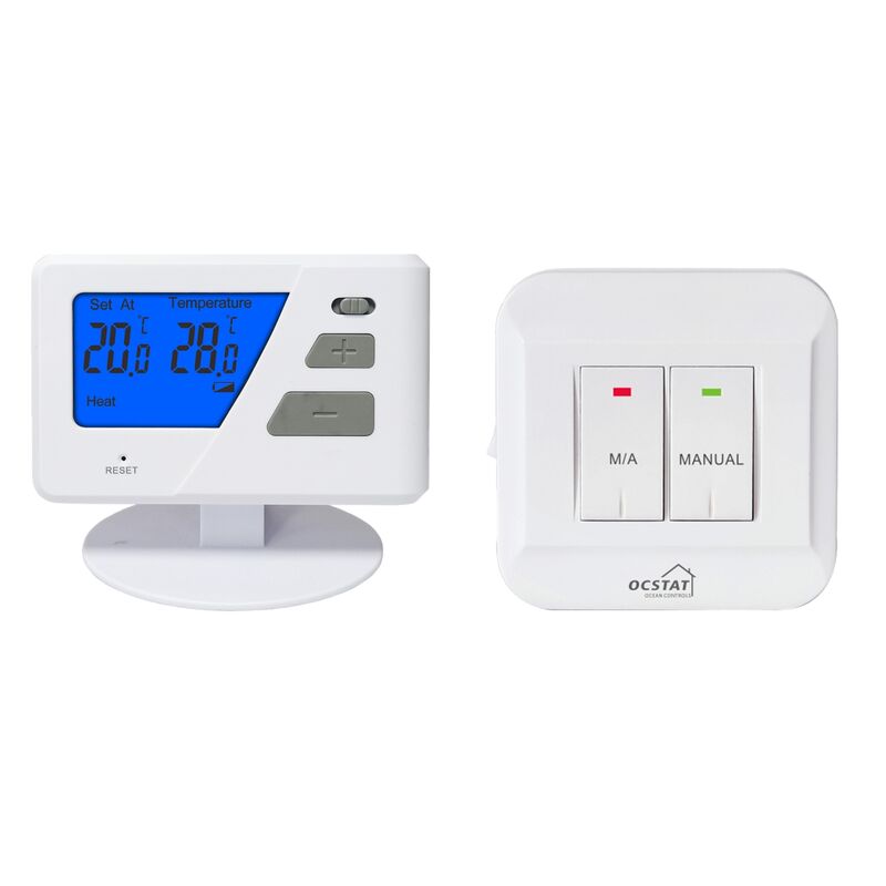 230V RF Thermostat Wireless Room Non-programmable Thermostat Featuring Standby Current 20uA and Transmission Distance Approx 50m Suitable for HVAC Control Systems
