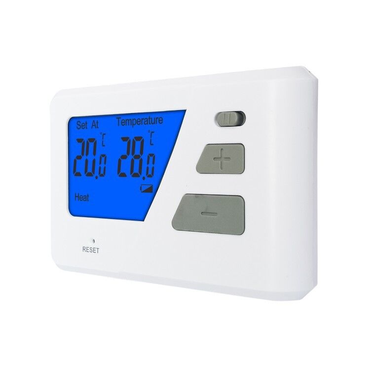 230V Boiler Room Thermostat Featuring NTC Sensor and Display Temperature Range 3°C to 37°C in 0.1°C Increments for Temperature Monitoring