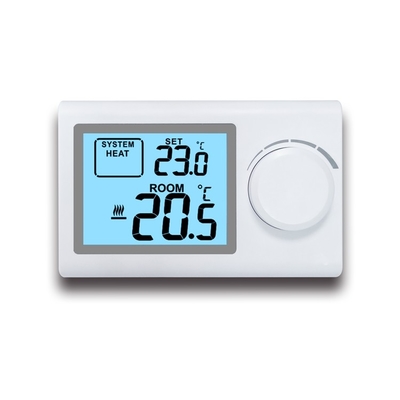 ريزم ROHS الحرارة غير قابلة للبرمجة / زر كبير ABS 230V جهاز تحكم سلكي للتسخين حرارة الغرفة للطابق السفلي