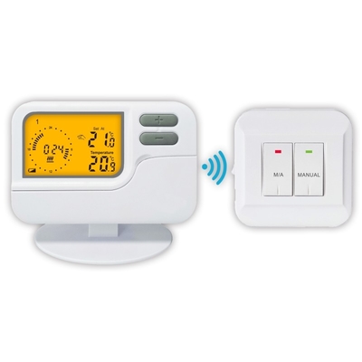 Riseem البرمجة الأسبوعية للتدفئة والتبريد الحرارة الغرفية اللاسلكية مع تحكم درجة الحرارة الشاشة LCD