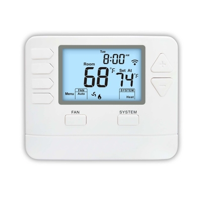مكيف هواء رايزم ذكي واي فاي رقمية قابلة للبرمجة اليكسا المنزل الحرارة HVAC STN705W 24 فولت ABS أبيض