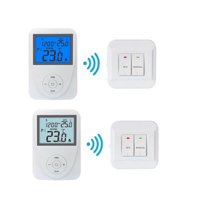 نطاق درجات الحرارة من 0 °C إلى 40 °C في 0.1 °C الزيادات WIFI RF الذكي البرمجة الحرارة مع بطارية الليثيوم 2x AAA 1.5V مثالية لأنظمة HVAC الطاقة