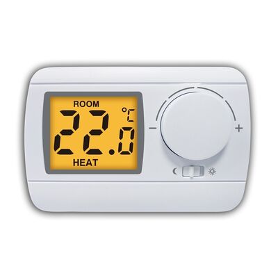 White Color Boiler Room Thermostat Non Programmable Offering Orange Blue Green Backlight Color Temperature Control Solution