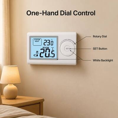 ريزيم 230 فولت غرفة سلكية HVAC حرارة منزلية غير قابلة للبرمجة مع مستوى حماية IP20