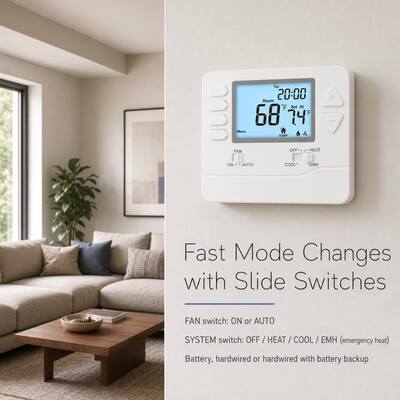 ارتفاع أسبوعي قابل للبرمجة دقة 0.5 درجة مئوية نظام HVAC مضخة الحرارة الحرارة 24 فولت