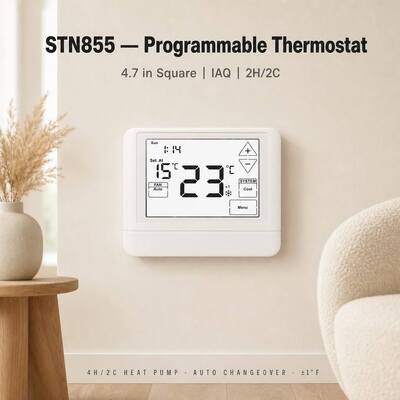STN855 24V شاشة LCD لمسة 7 يوم مضخة الحرارة قابلة للبرمجة 2 حرارة باردة الحرارة EM HEAT