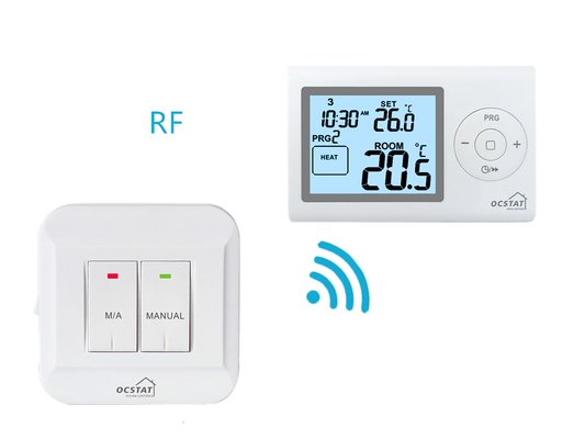 ريزم ABS OEM ODM شاشة LCD زرقاء RF الرقمية المنزل الحرارة التدفئة والتبريد