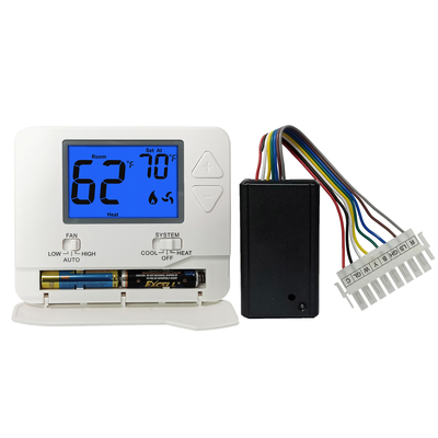 شنت الجدار العالمي 24V HVAC ترموستات لغرفة النوم اللون الأبيض