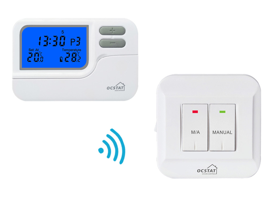 ريزيم أبيض ABS 868Mhz غرفة RF لاسلكية قابلة للبرمجة الحرارة الرقمية التدفئة والتبريد OEM